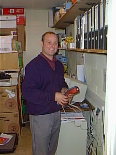 Our cheery BT engineer installs the ISDN line